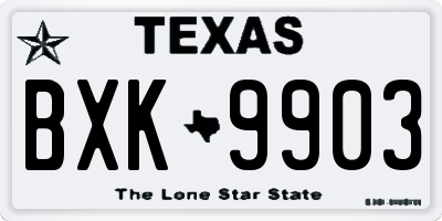 TX license plate BXK9903