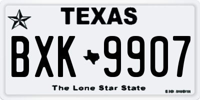 TX license plate BXK9907