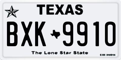 TX license plate BXK9910
