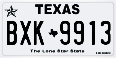 TX license plate BXK9913