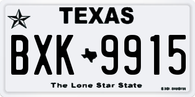 TX license plate BXK9915