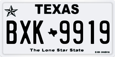 TX license plate BXK9919