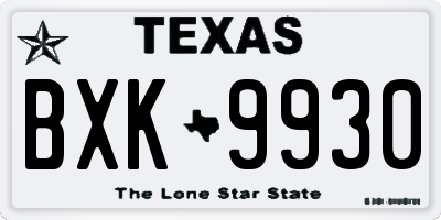 TX license plate BXK9930