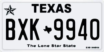 TX license plate BXK9940