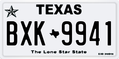 TX license plate BXK9941