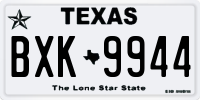 TX license plate BXK9944