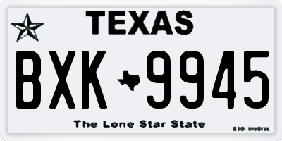 TX license plate BXK9945