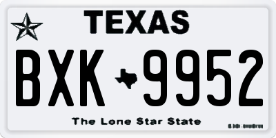 TX license plate BXK9952