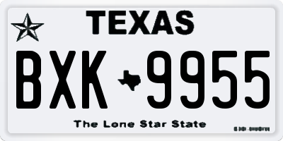 TX license plate BXK9955