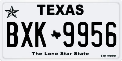 TX license plate BXK9956