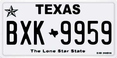 TX license plate BXK9959
