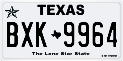TX license plate BXK9964