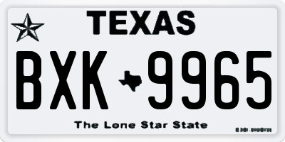 TX license plate BXK9965