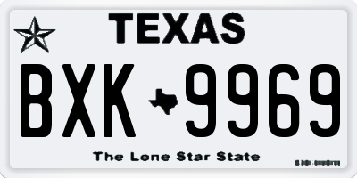 TX license plate BXK9969