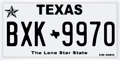 TX license plate BXK9970