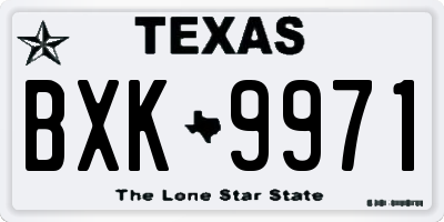 TX license plate BXK9971