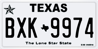 TX license plate BXK9974