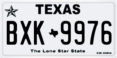 TX license plate BXK9976