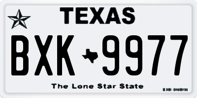 TX license plate BXK9977