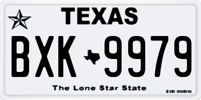 TX license plate BXK9979