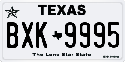 TX license plate BXK9995