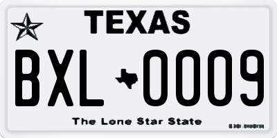 TX license plate BXL0009