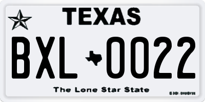 TX license plate BXL0022