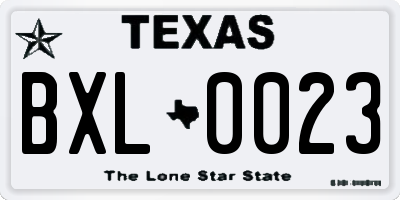 TX license plate BXL0023