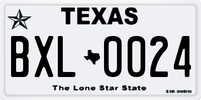 TX license plate BXL0024