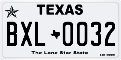 TX license plate BXL0032