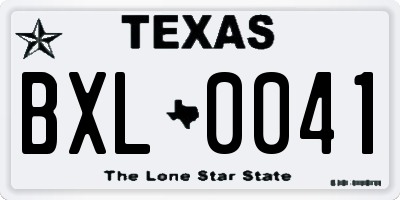 TX license plate BXL0041