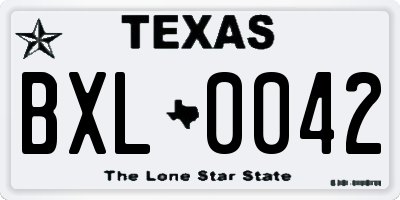 TX license plate BXL0042
