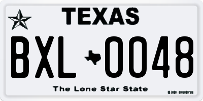 TX license plate BXL0048
