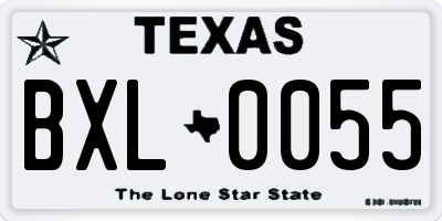 TX license plate BXL0055