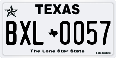 TX license plate BXL0057