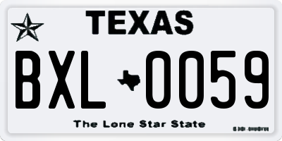 TX license plate BXL0059