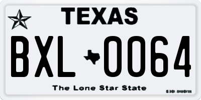 TX license plate BXL0064