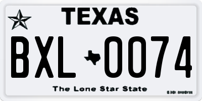 TX license plate BXL0074