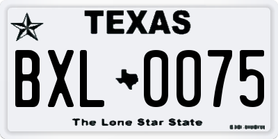TX license plate BXL0075