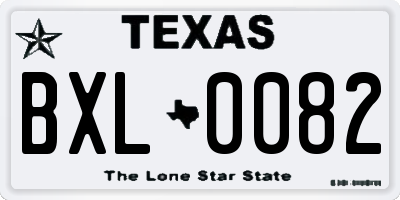 TX license plate BXL0082
