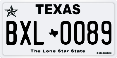 TX license plate BXL0089
