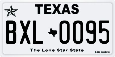 TX license plate BXL0095