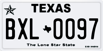 TX license plate BXL0097