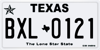 TX license plate BXL0121