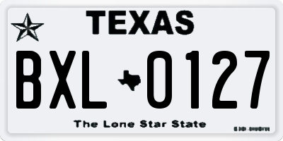 TX license plate BXL0127