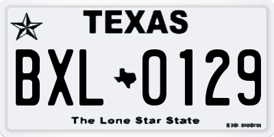 TX license plate BXL0129