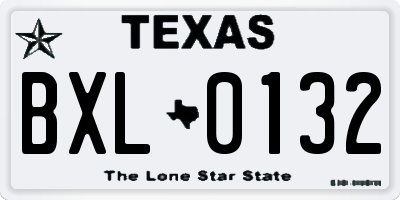 TX license plate BXL0132