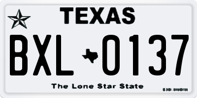 TX license plate BXL0137
