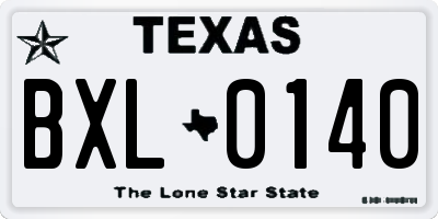 TX license plate BXL0140