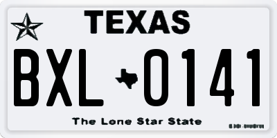 TX license plate BXL0141